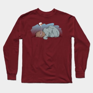 Sleepy Elephant & Ostrich (Color) Long Sleeve T-Shirt
